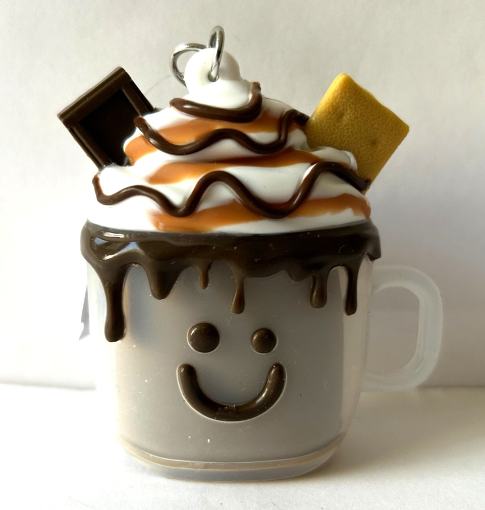 NEW Bath & and Body Works Happy Smiley S’MORES LATTE Pocket Gel Holder Keychain