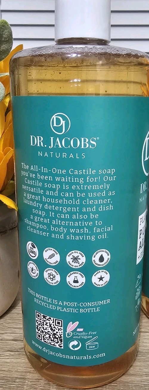 2pk Dr Jacobs Naturals Eucalyptus Oil Pure Castile Plant Based All-in-One Soap