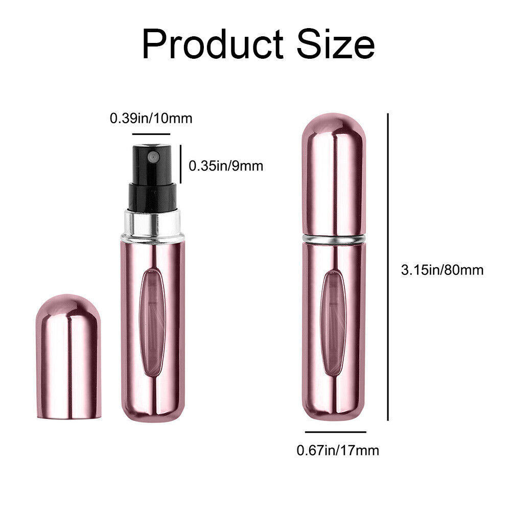 7 PCS Mini Perfume Atomizer Bottle Portable Spray Pump Case Refillable Travel