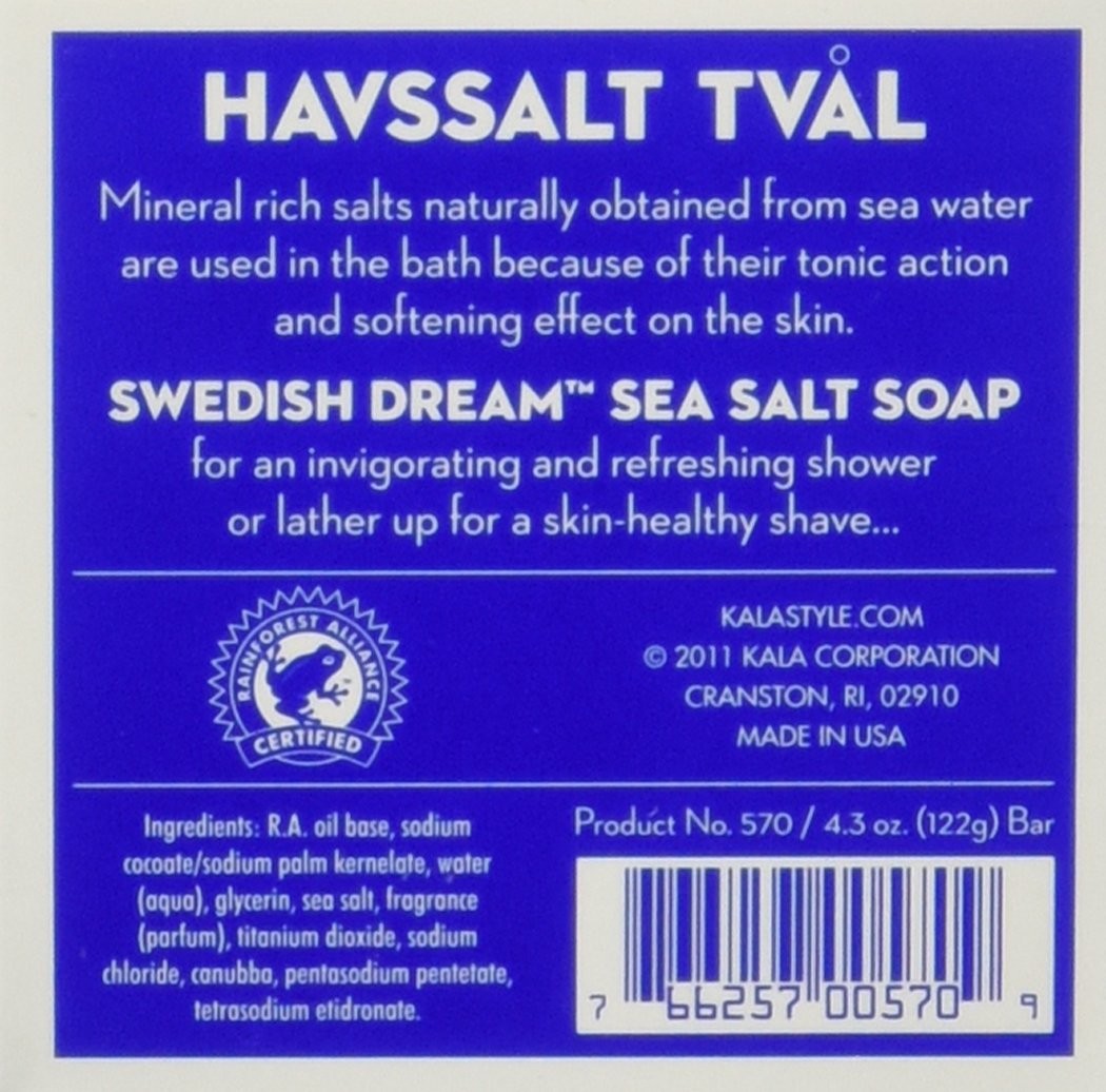 Swedish Dream Sea Salt Soap Set 4.3oz Pack of 3 Natural Bath Bar Cleanser
