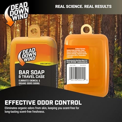 Bar Soap & Travel Case | 4.5 Oz Bar | 3 Pack | Odor Eliminator, Hunting