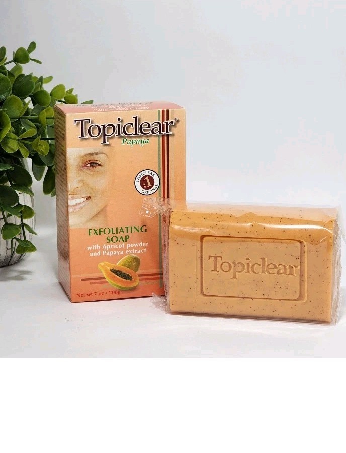 Topiclear Papaya Exfoliating Soap with Apricot Powder Jumbo Size 7 oz / 200 g