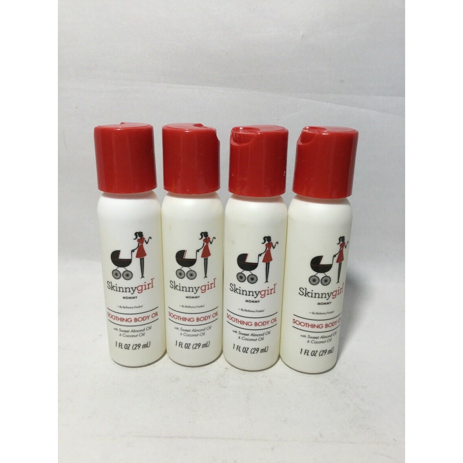 Skinnygirl Mommy Soothing Body Oil 1 Fl Oz , Lot of 4, Almond Oil & Coconut Oil