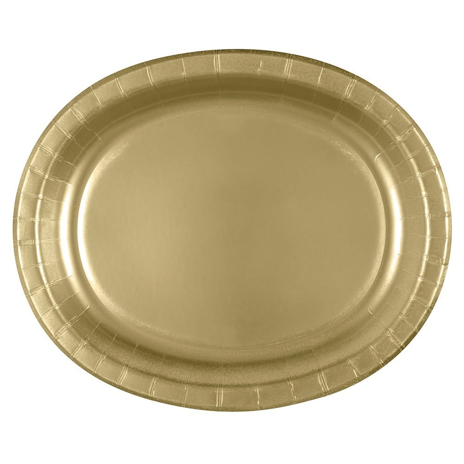 Elegant Gold Solid Oval Plates – (Pack of 8) – Premium & Durable Material – S…