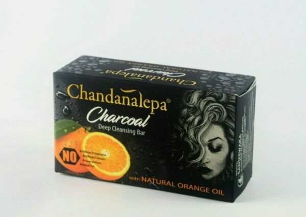 Chandanalepa Charcoal Herbal Soap Ayurveda 100% Natural Oil Beauty Bar Body