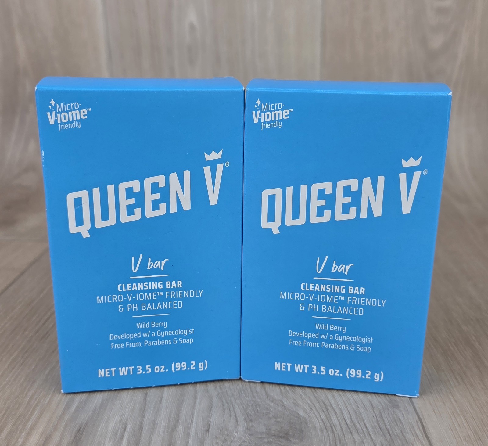 2 Bars Queen V Cleansing Bar, V Bar Wild Berry Scent pH Balanced 3.5 Oz Soap Bar