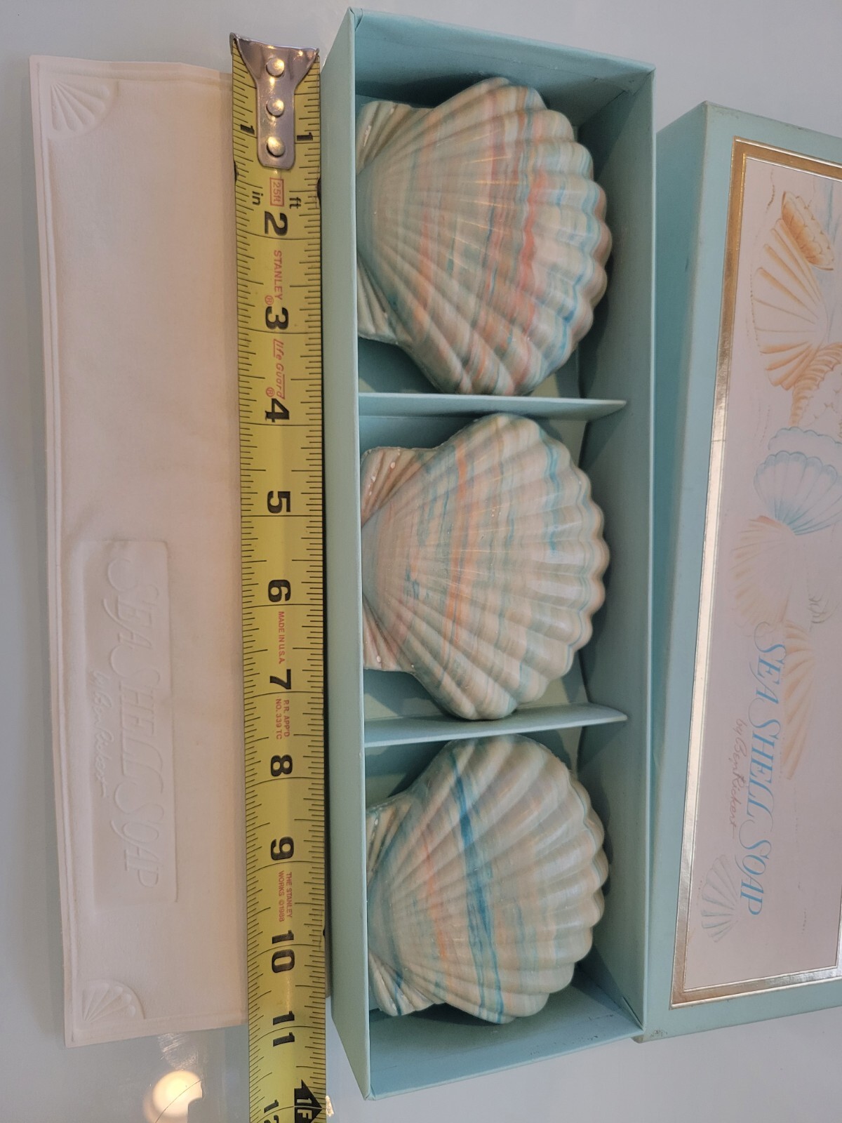 NOS Vintage Ben Rickert Sea Shell Soap Seashell 3 bars In Box