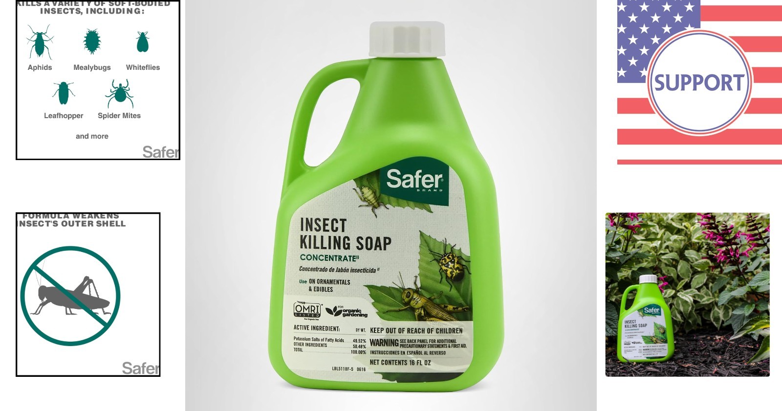 16 oz Organic Insect Killing Soap Concentrate – Kills Aphids & Spider Mites