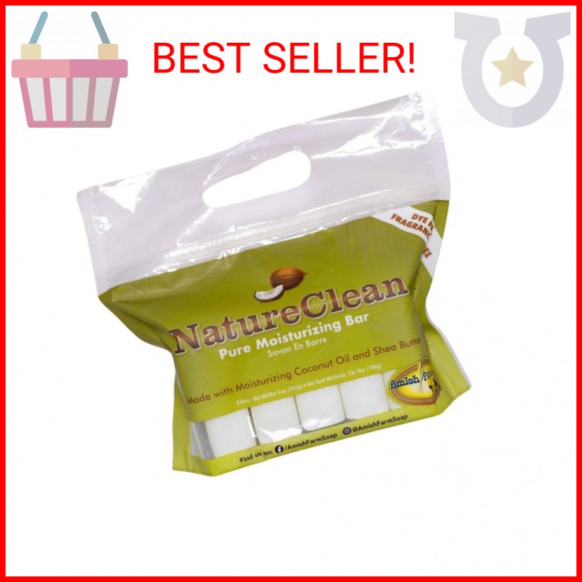 Amish Farms Pure Moisturizing Fragrance Free Bars with Coconut Oil & Shea Butter