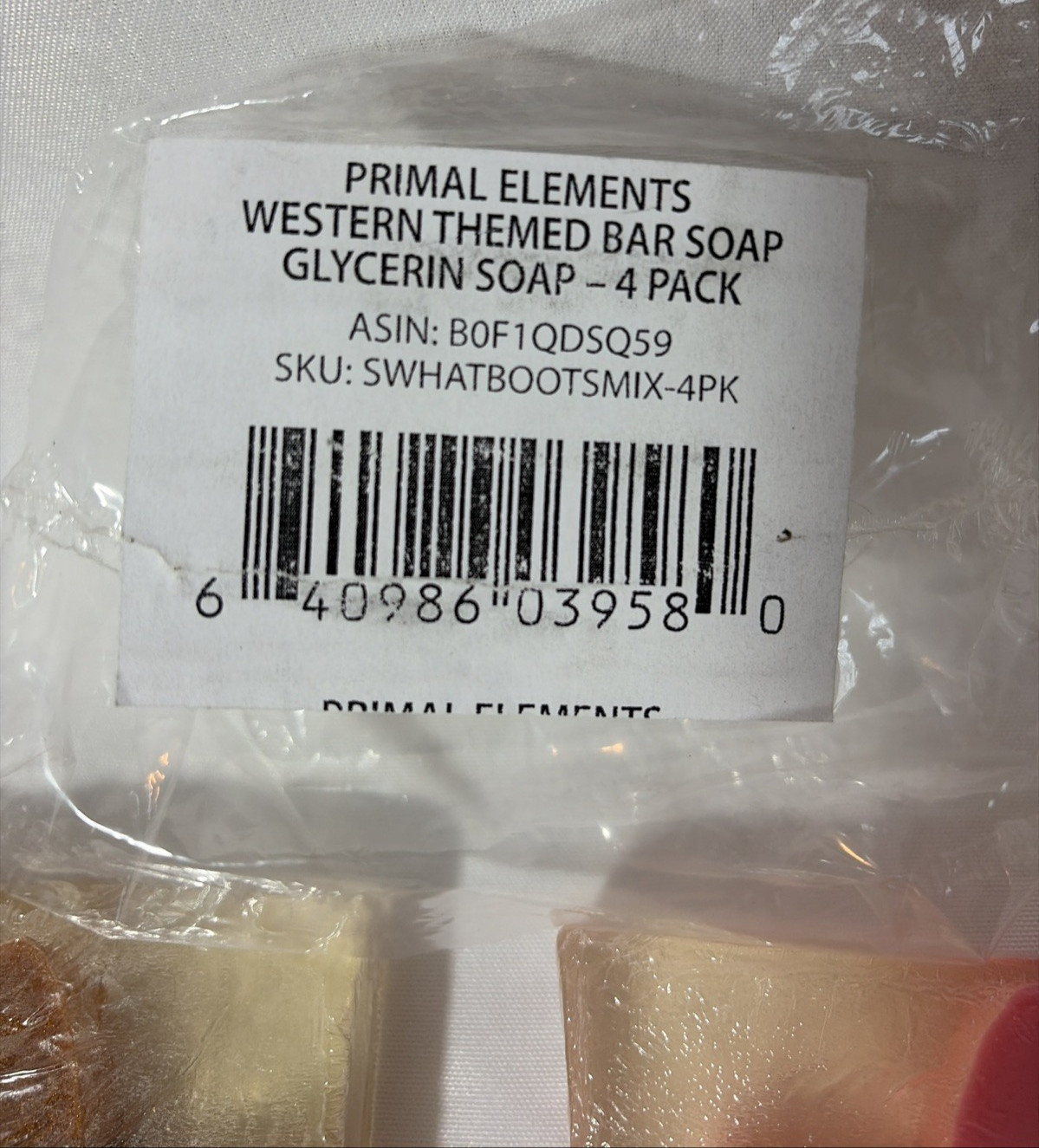 Primal Elements Western Themed Hats / Boots Glycerin 5.8 oz Bar Soap 4 Pack