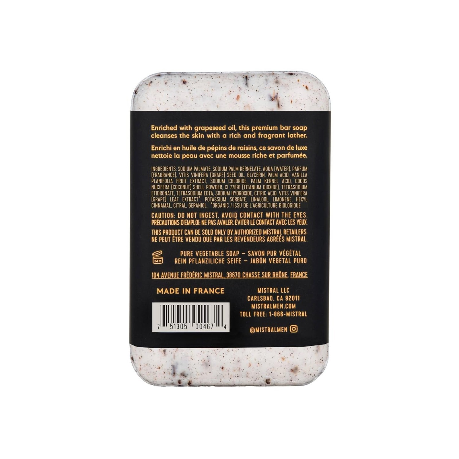 Men’s Bar Soap Lime Scent Moisturizing Natural French Made 8.8 oz Paraben