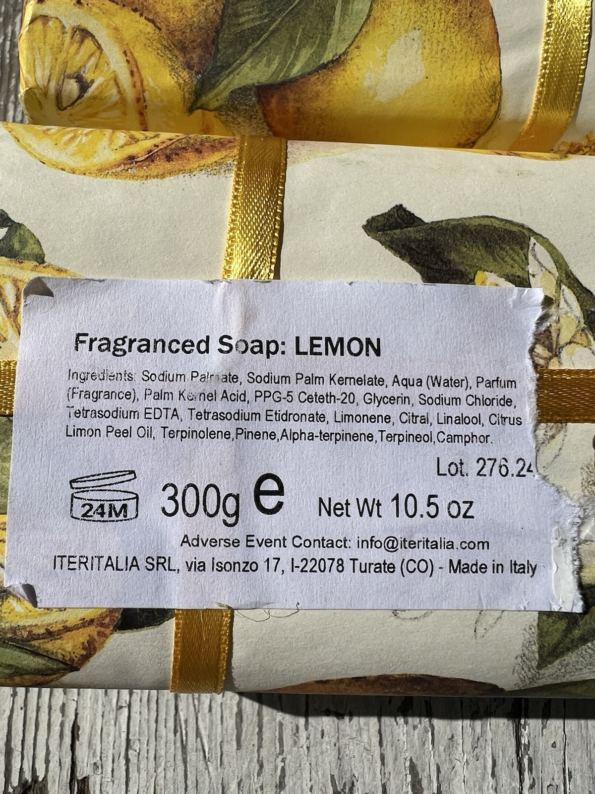 TWO 2 SAPONE🍋 Tradizionale Fragrant Lemon Bar Soap, 7 oz. Made In Italy Gift 🍋