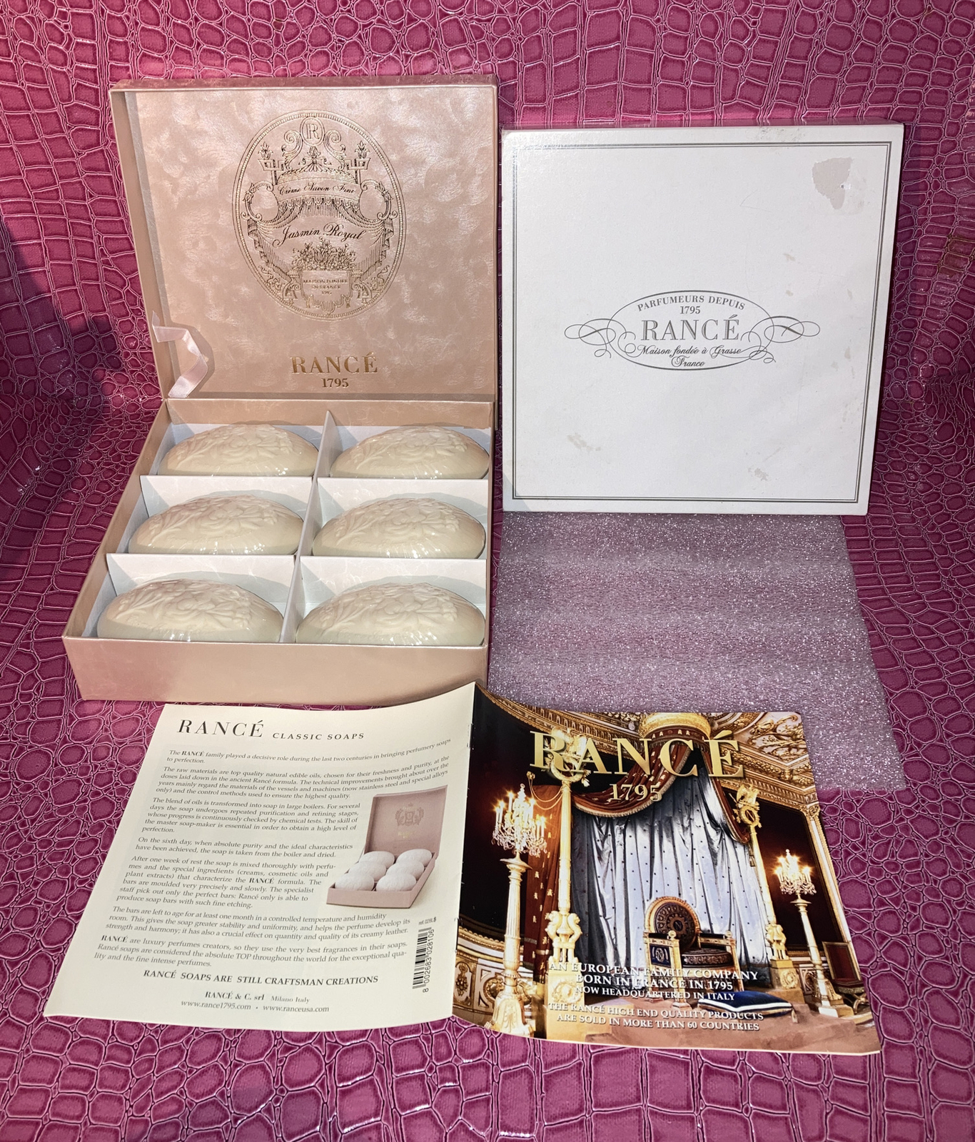Rance Jasmine Royal Fine Soaps Box Set Of 6 X 3.5 Oz Each Soap Bars. Sealed.