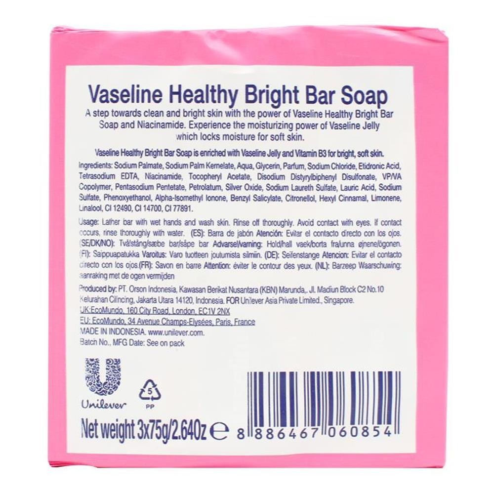 12 x VASELINE 75g HEALTHY PLUS BAR SOAP HEALTHY BRIGHT VITAMIN B BRAND NEW