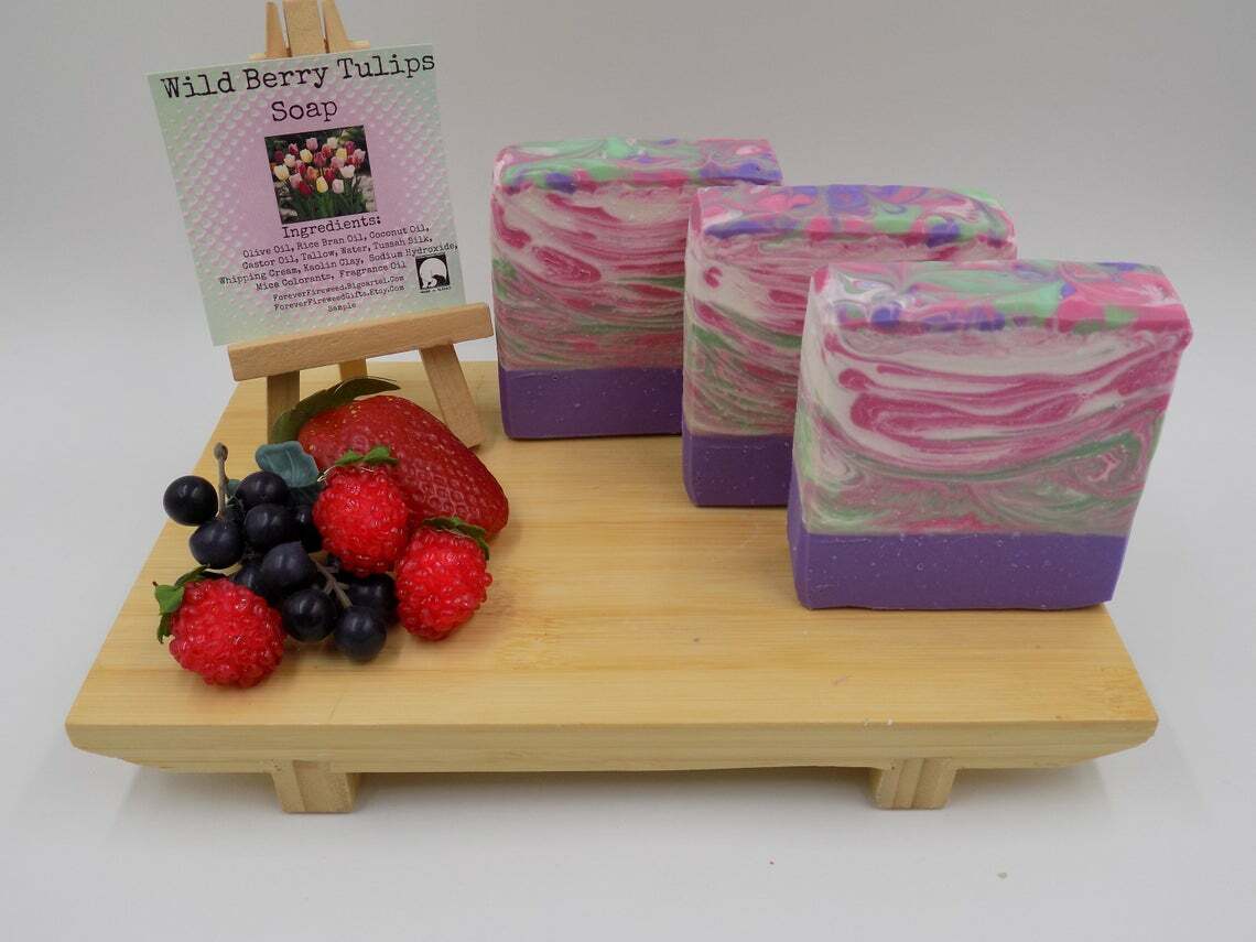 Wild Berry Tulips Soap | Floral Fruity Handmade Soap