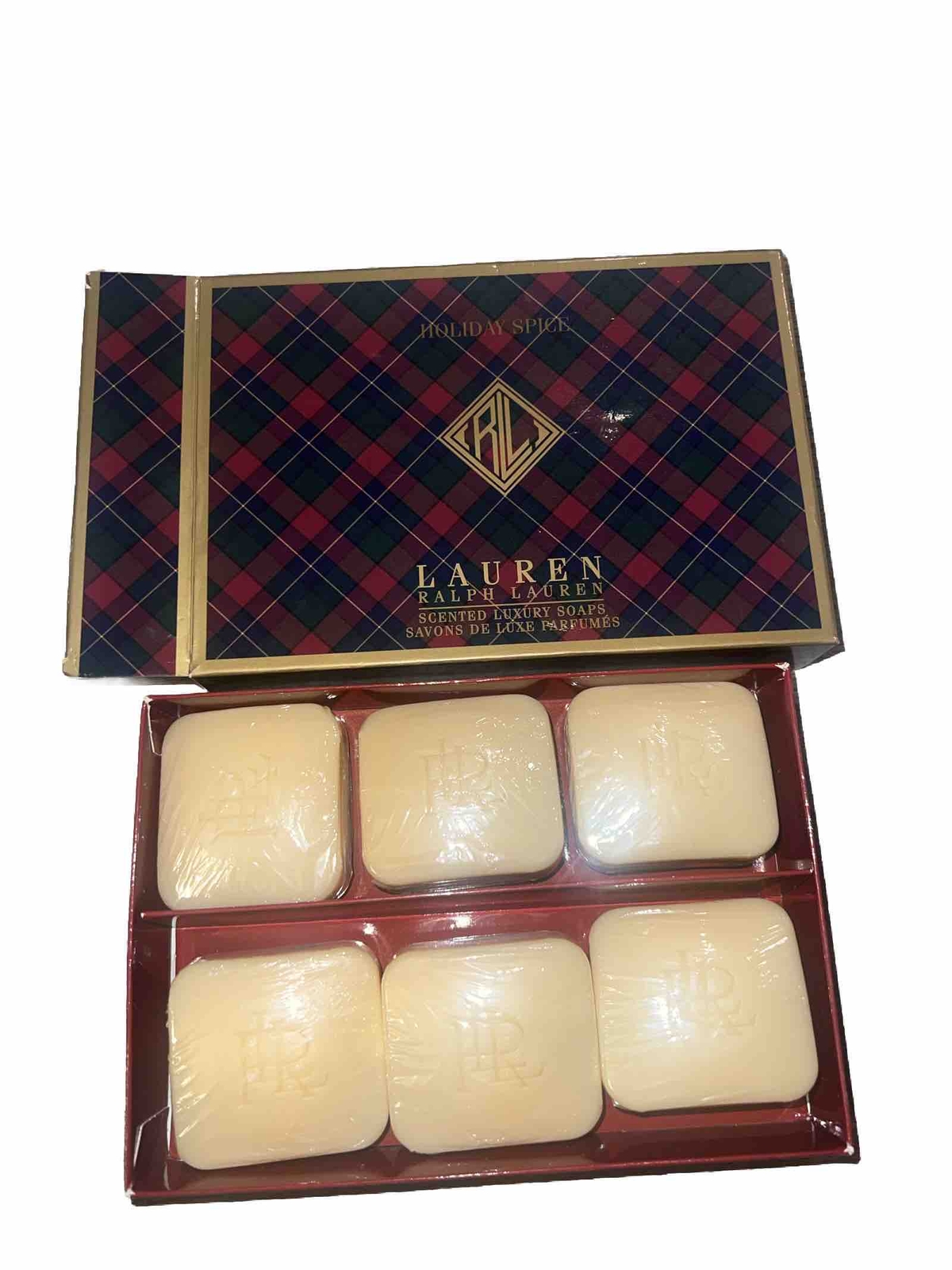 RALPH LAUREN SET OF 6 Holiday Spice Scented Luxury Soaps USA New