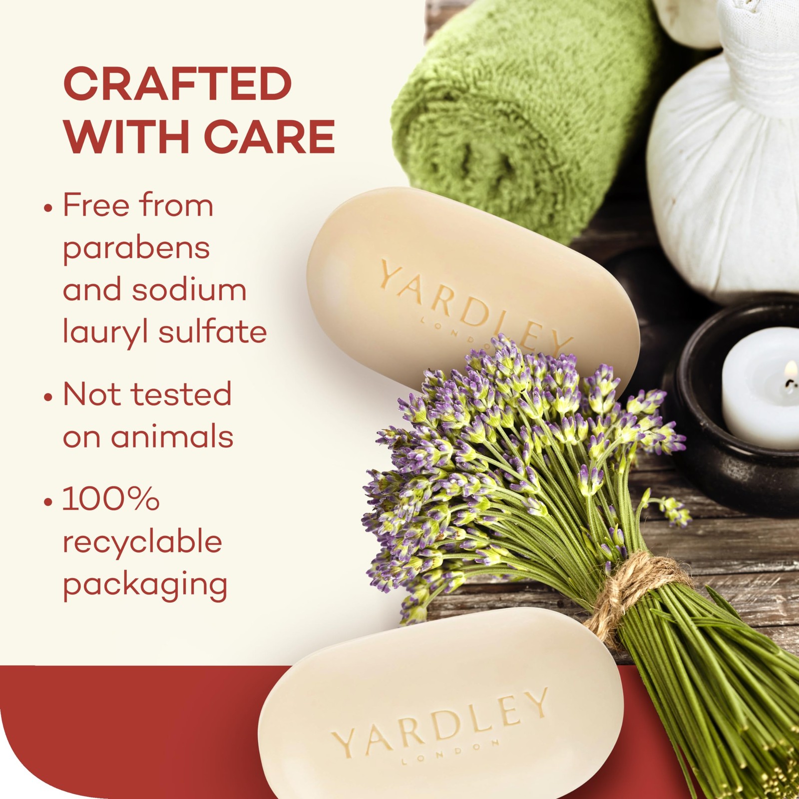 Yardley London Nourishing Bath Soap Bar Cocoa 1 Count (4 Ounce), Cranberry