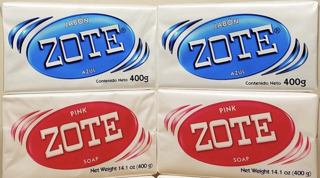 Zote Bar Soap 14.1 oz (400 g) Assorted Colors White Blue Pink Solid