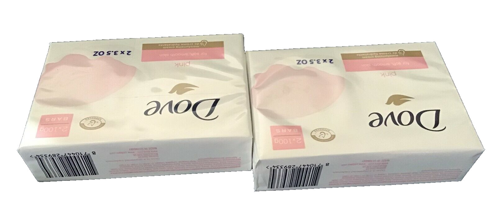 Dove PINK Moisturizing Cream Bars 2 x 3.5oz – TWO PACKAGES 4 x 3.5oz NEW IN BOX