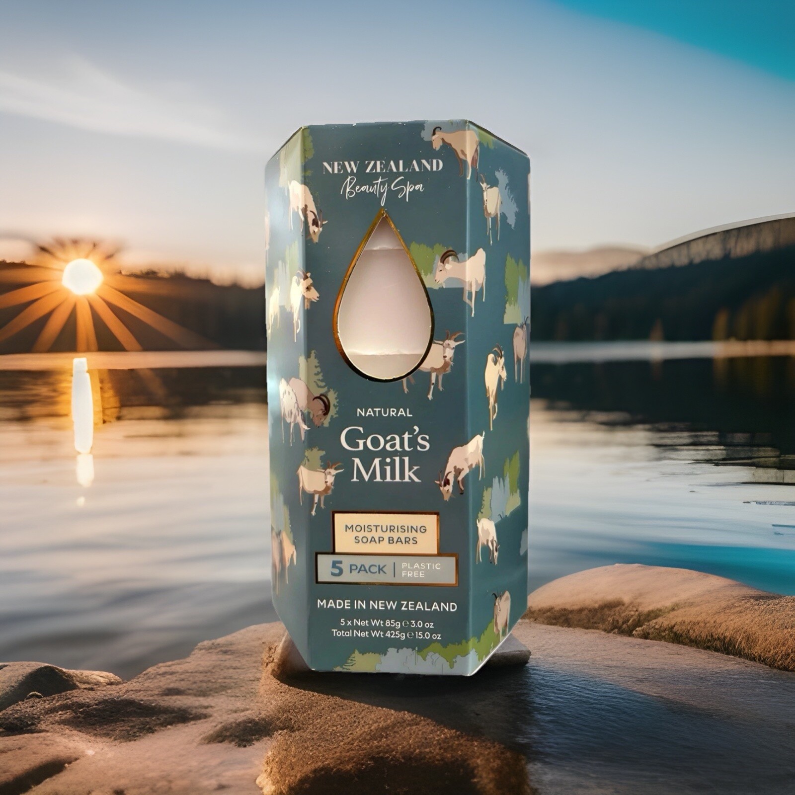 New Zealand Beauty Spa GOAT’S MILK Moisturizing SOAP Bars 5 Pack, 3oz per Bar