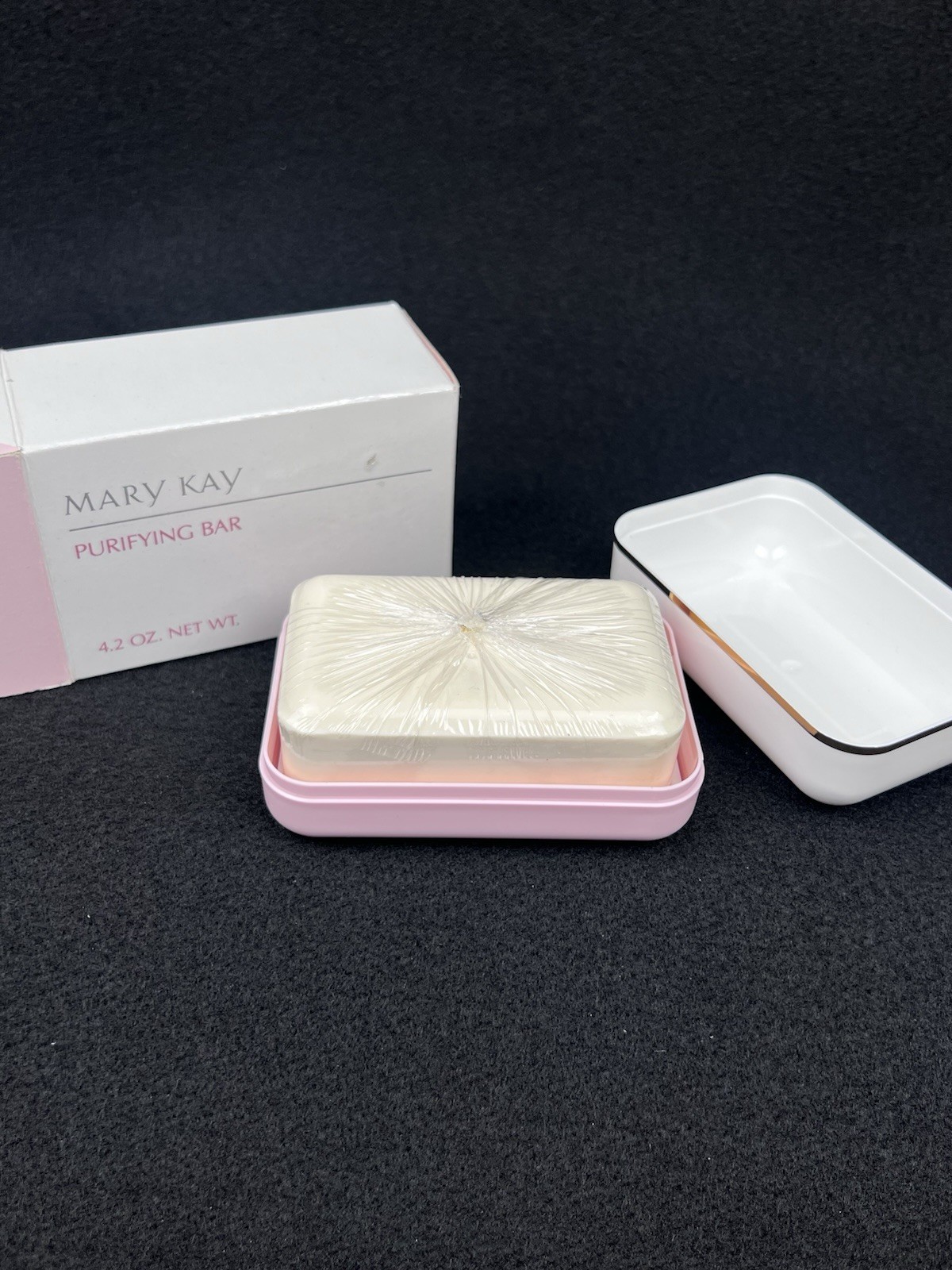 Mary Kay Purifying Bar Fragrance-Free 4.2 oz w/ Soap Dish/Case MPN 4419 Sealed