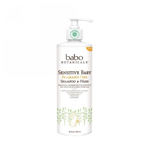 Sensitive Baby Shampoo & Wash Fragrance Free, 16 Oz By Babo Botanicals