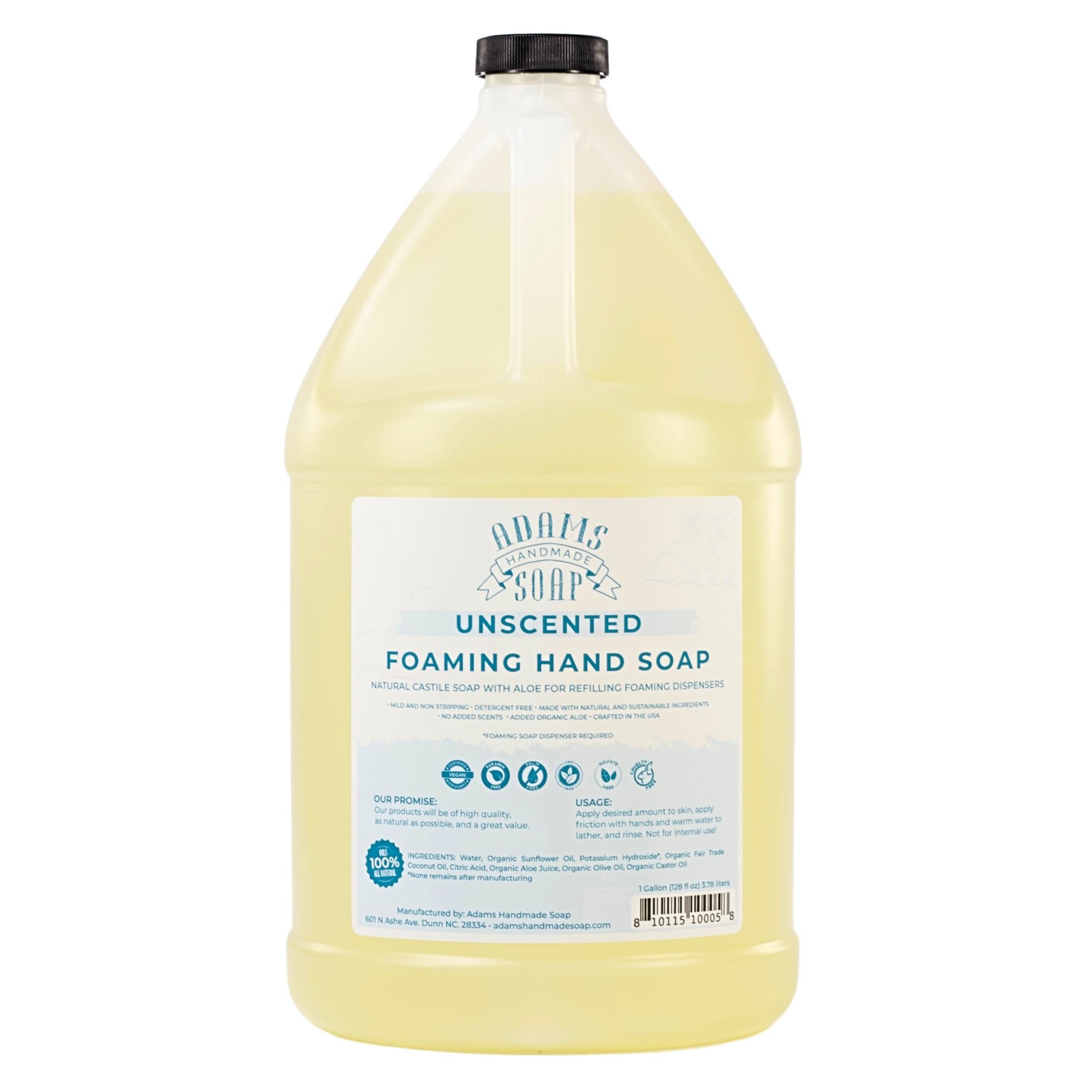 Thin Castile Foaming Liquid Hand Soap 1 Gallon Refill – Unscented