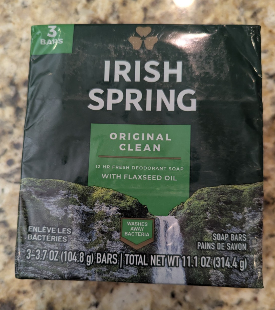 Irish Spring 3 Pack Original Deodorant Soap Bars Original Clean 3.7 oz each