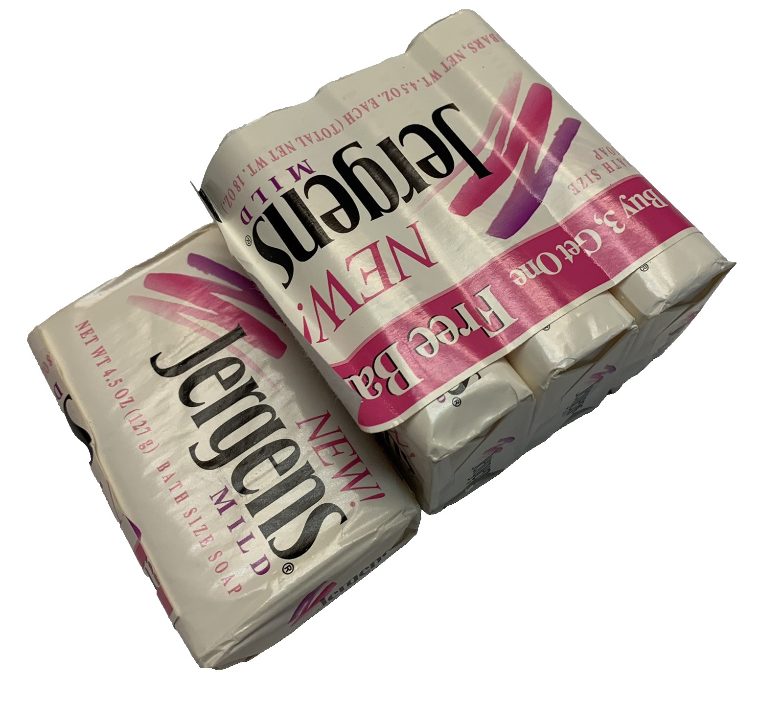 Vintage 1991 Jergens Mild Bath Size Bar Soap 16 Bars 4.5 Oz. Each USA New