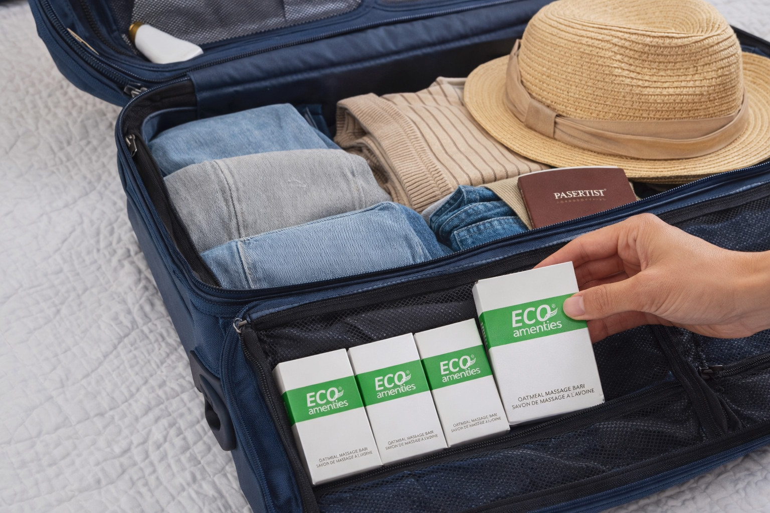 ECO Amenities Travel Size Bar Soap 5 Pack 1.5 oz Oatmeal Massage Bars Hi Quality