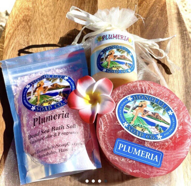 Honolulu Soap Company – PLUMERIA Hawaiian Pedicure Pack Gift Set-Made in the USA