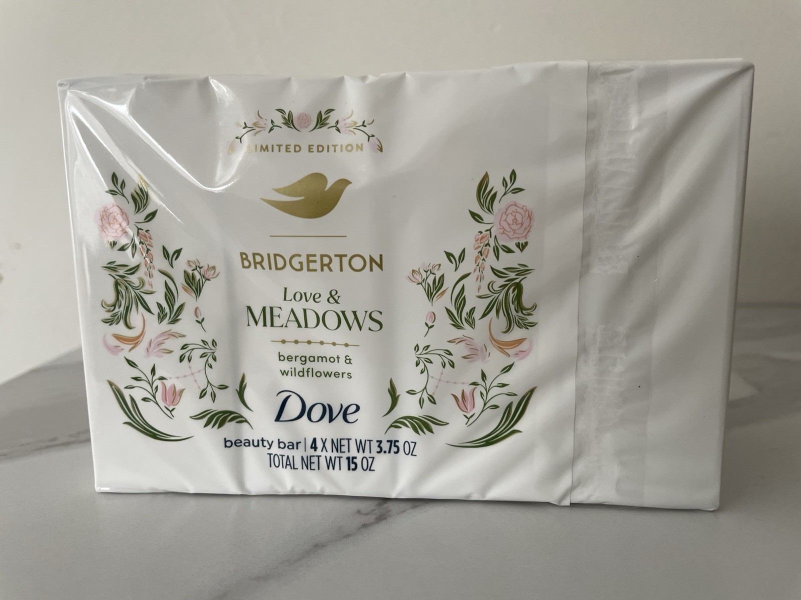 4 x Bridgerton Dove Love & Meadows Bergamot Wildflowers Beauty Bar Soap Soaps