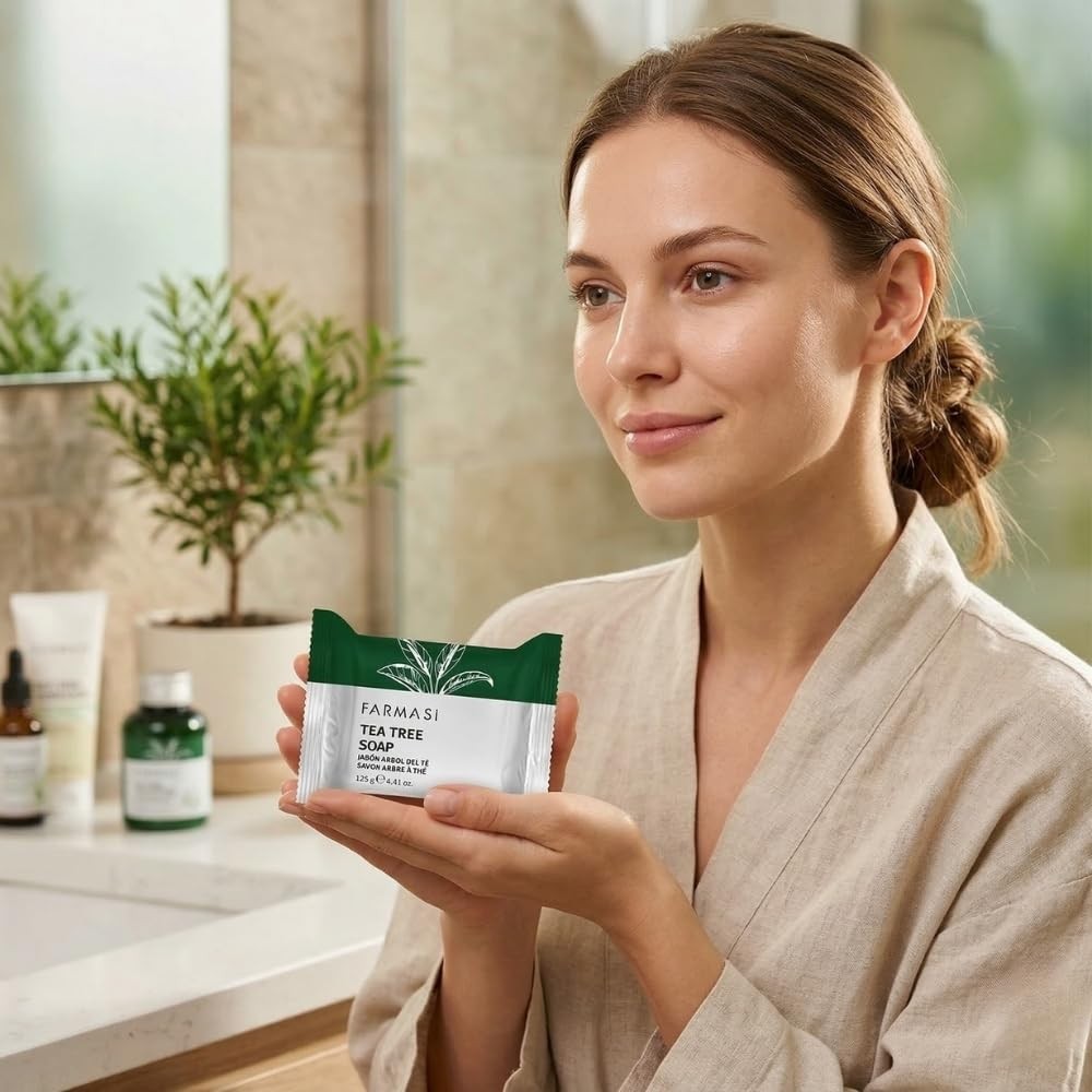 FARMASi Tea Tree Soap, Clarifying Daily 4.41 Ounce (Pack of 1), White