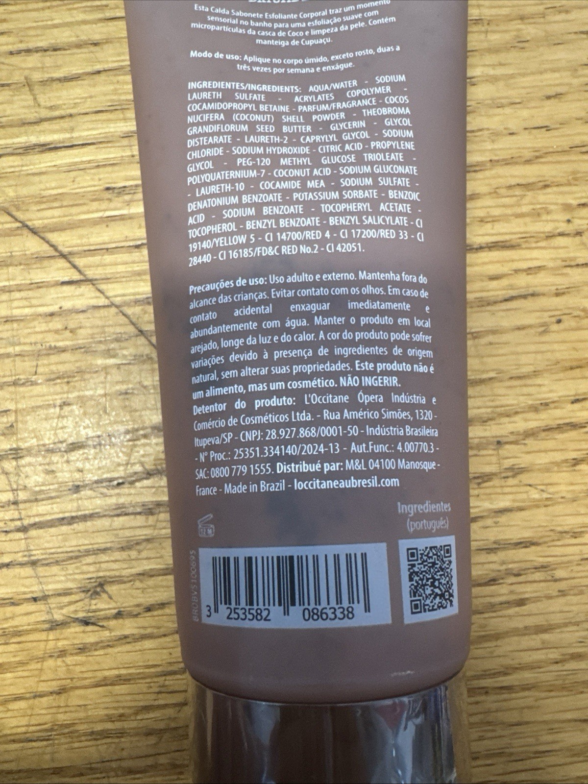 L’OCCITANE AU BRESIL BRIGADEIRO EXFOLIATING SOAP 200 ML SEALED BOTTLE