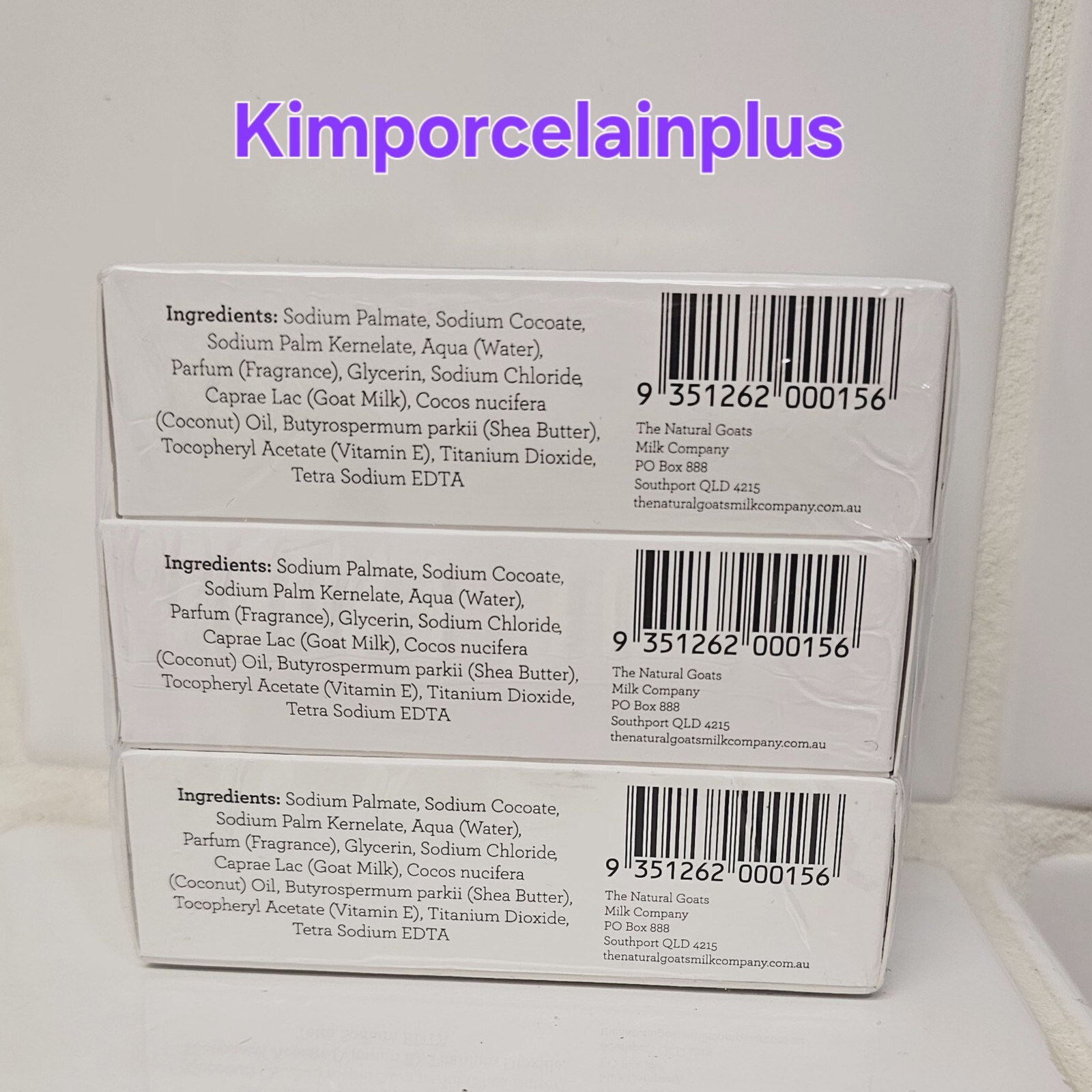 3 X The Natural Goats Milk Company Soap Bar With COCONUT Australia Made New
