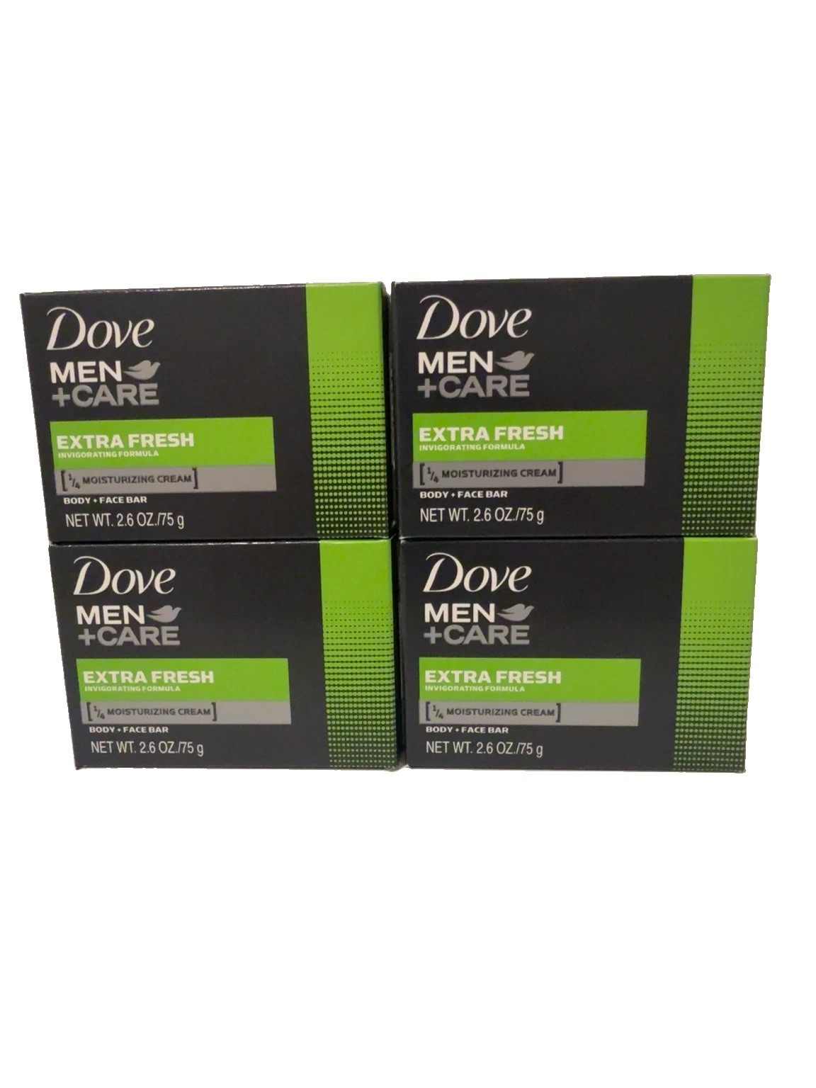 Dove Men+Care Extra Fresh Body Face Bar Soap 2.6 oz (75g) NEW Pack of 4
