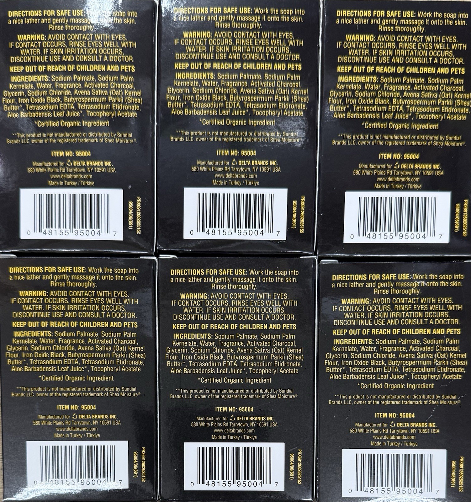 Personal Care African Black Soap with Shea Butter 4oz X 6pc Free Shipping