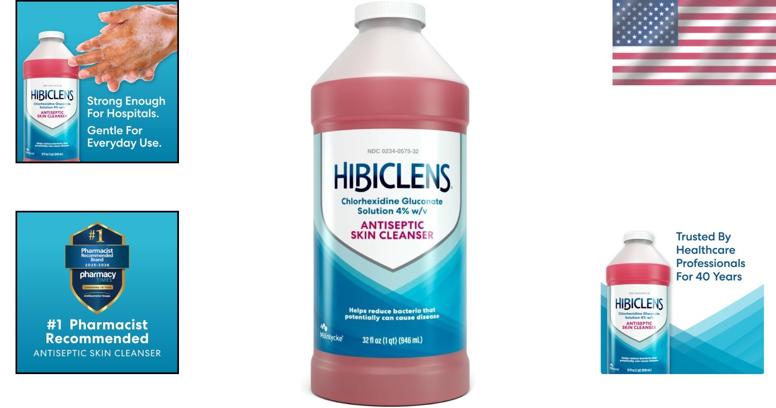 32 oz Antiseptic Skin Cleanser – Gentle Antimicrobial Soap for Home & Hospital