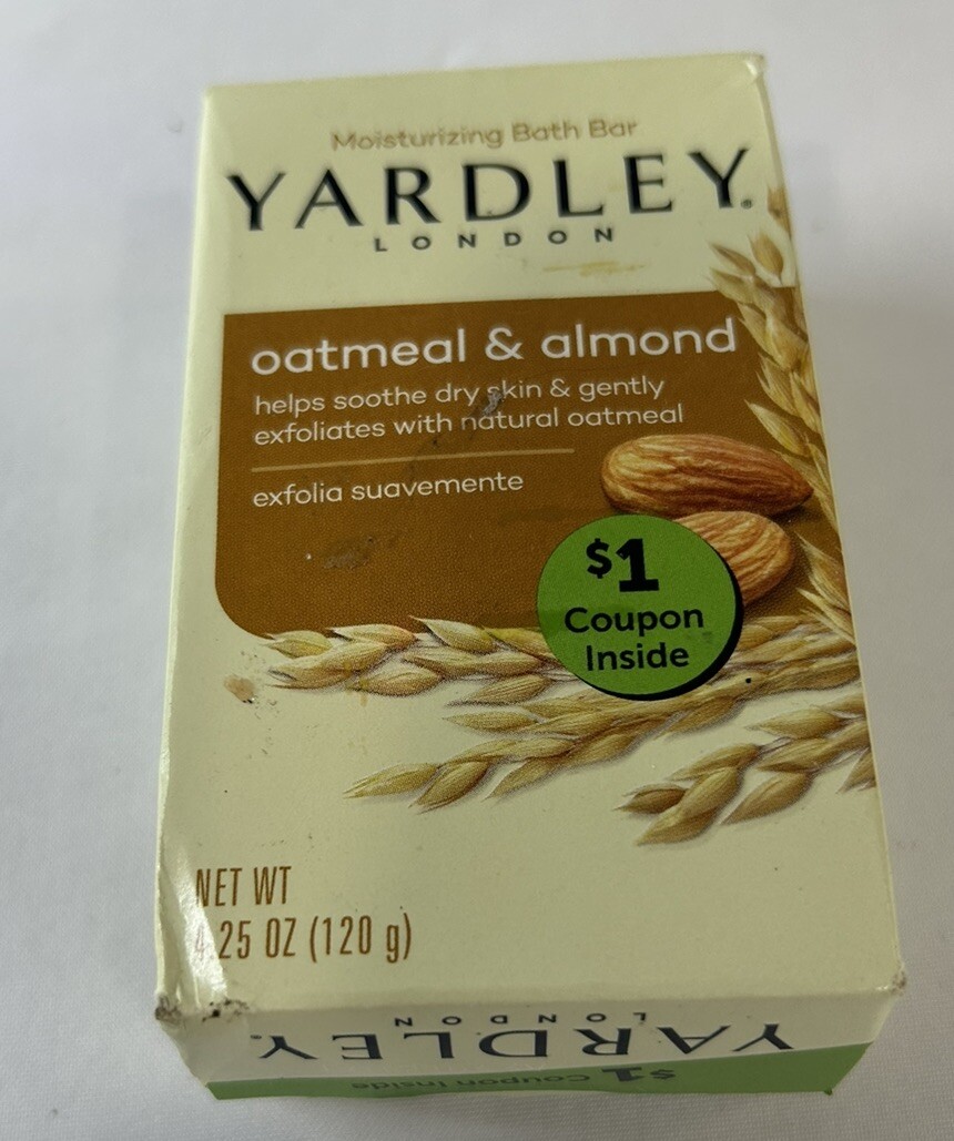 Yardley Oatmeal and Almond Bar Soap Lardley London Bar 4.25 oz