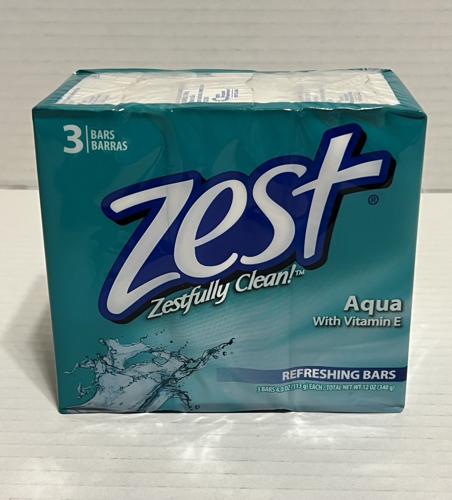 Zest Zestfully Clean Aqua With Vitamin E Refreshing 3 Bars 12 Oz Total New