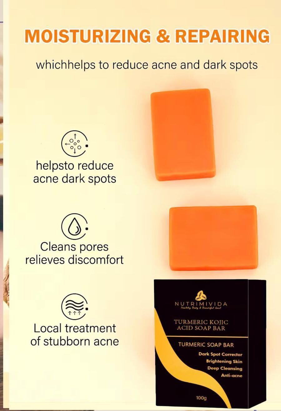 Turmeric Oil Lightening Kojic Acid Soap 3 Big Bars x 100g (300g)