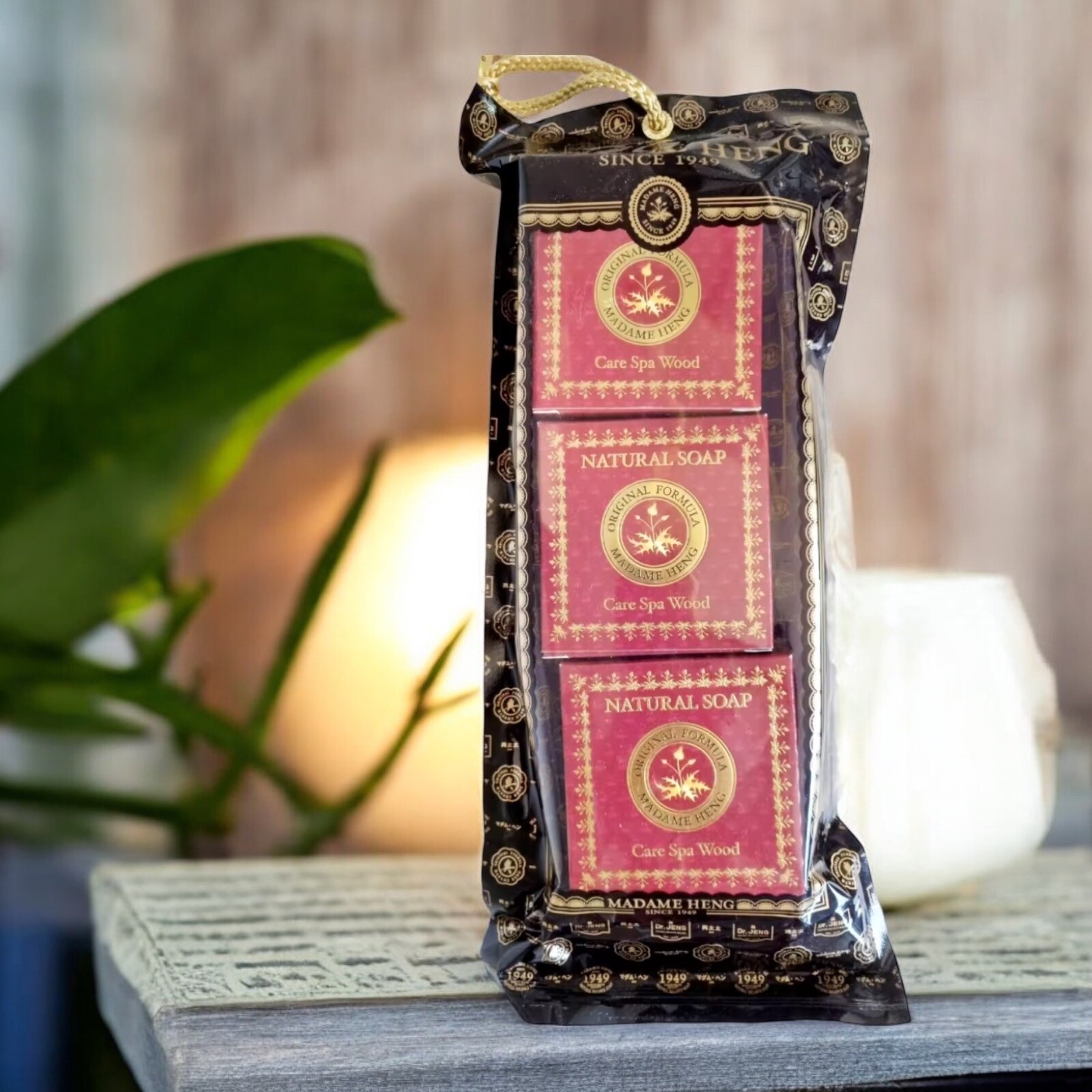 Natural Soap Care Spa Madame Heng Wood Set 3Barsx150g Herbal Aroma Scent Fresh