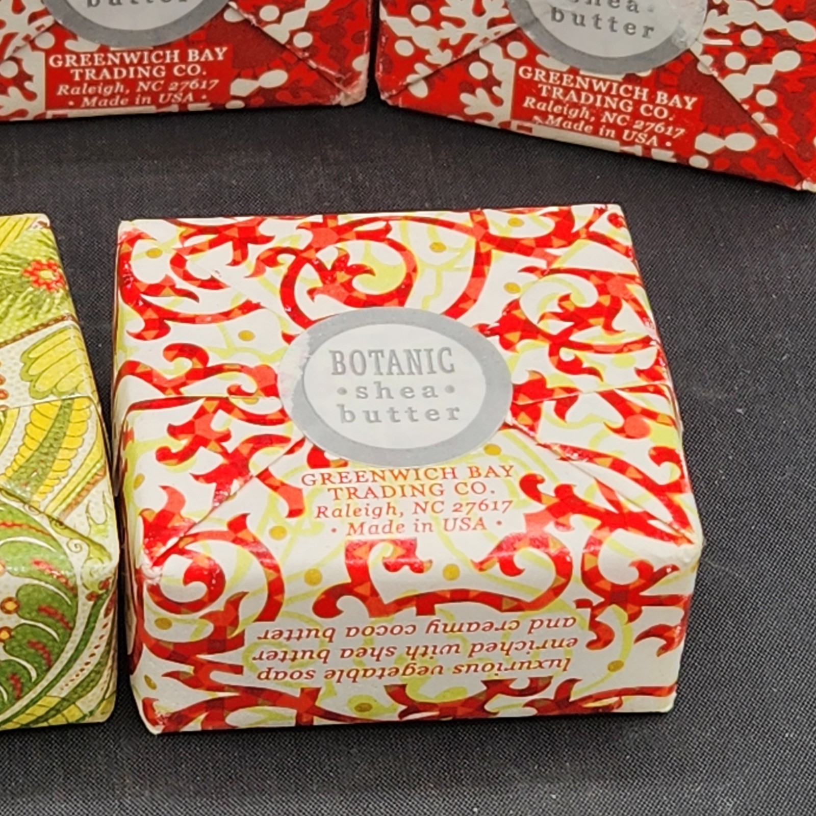 5 Greenwich Bay Trading Shea Butter Soap 1.9 oz. Christmas Peppermint Travel