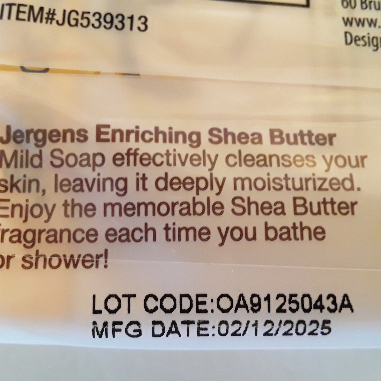 Lot of 3 , Jergens Mild Soap- Enriching Shea Butter. 2 Bars in Each Package