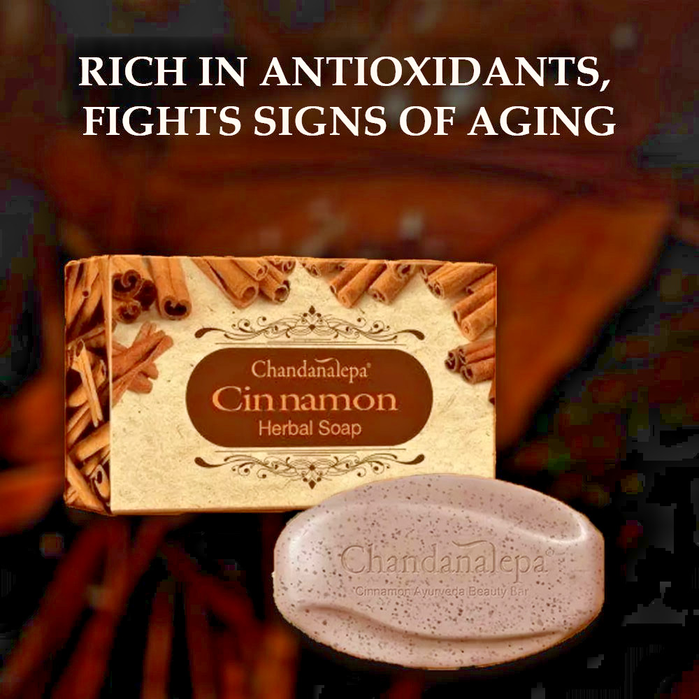 Ceylon Cinnamon Chandanalepa Ayurvedic Cinnamon oil & Stick, Herbal Beauty Soap