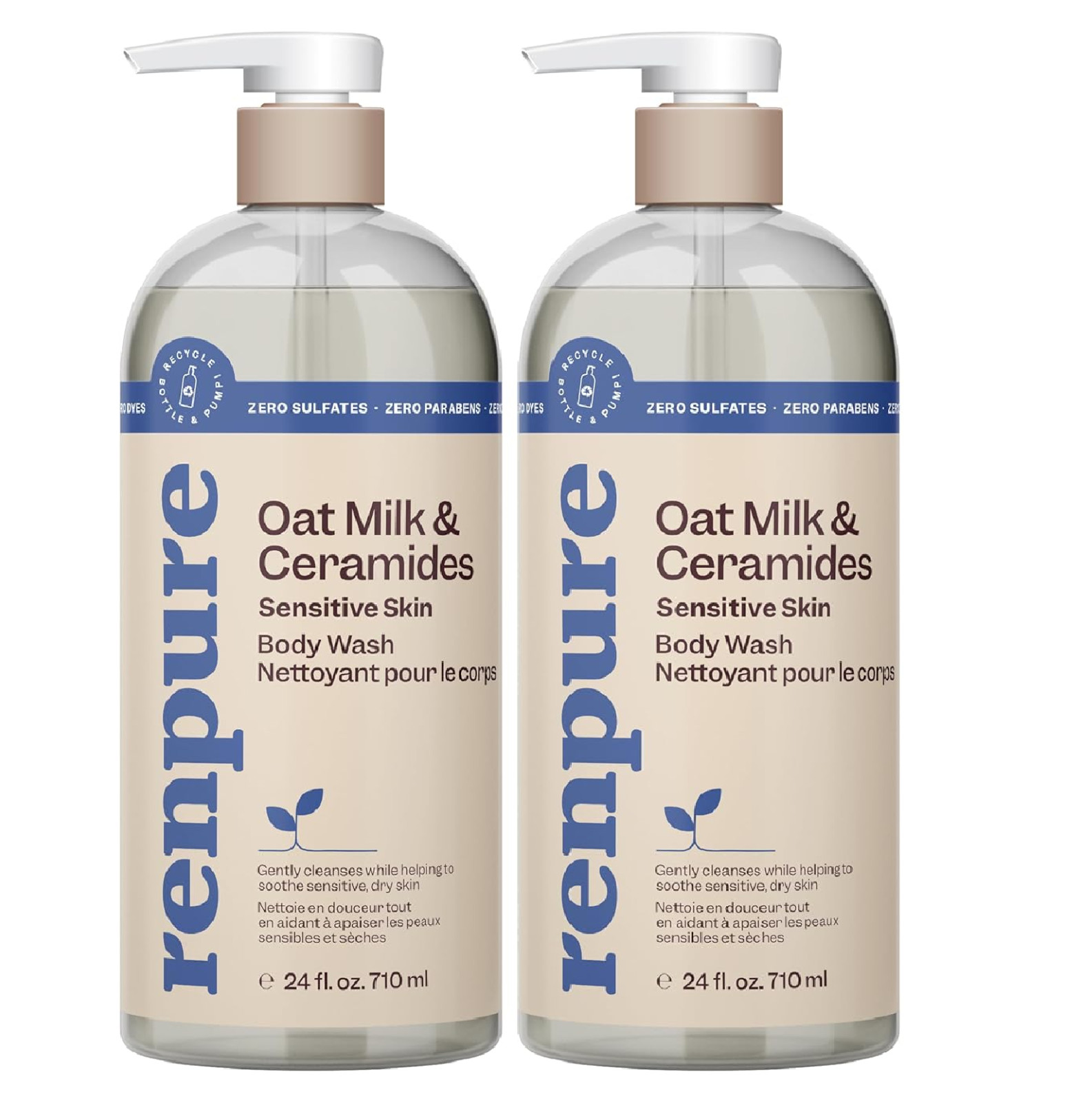 Renpure Oat Milk & Ceramides Body Wash – For Gentle Cleansing & Hydration – For