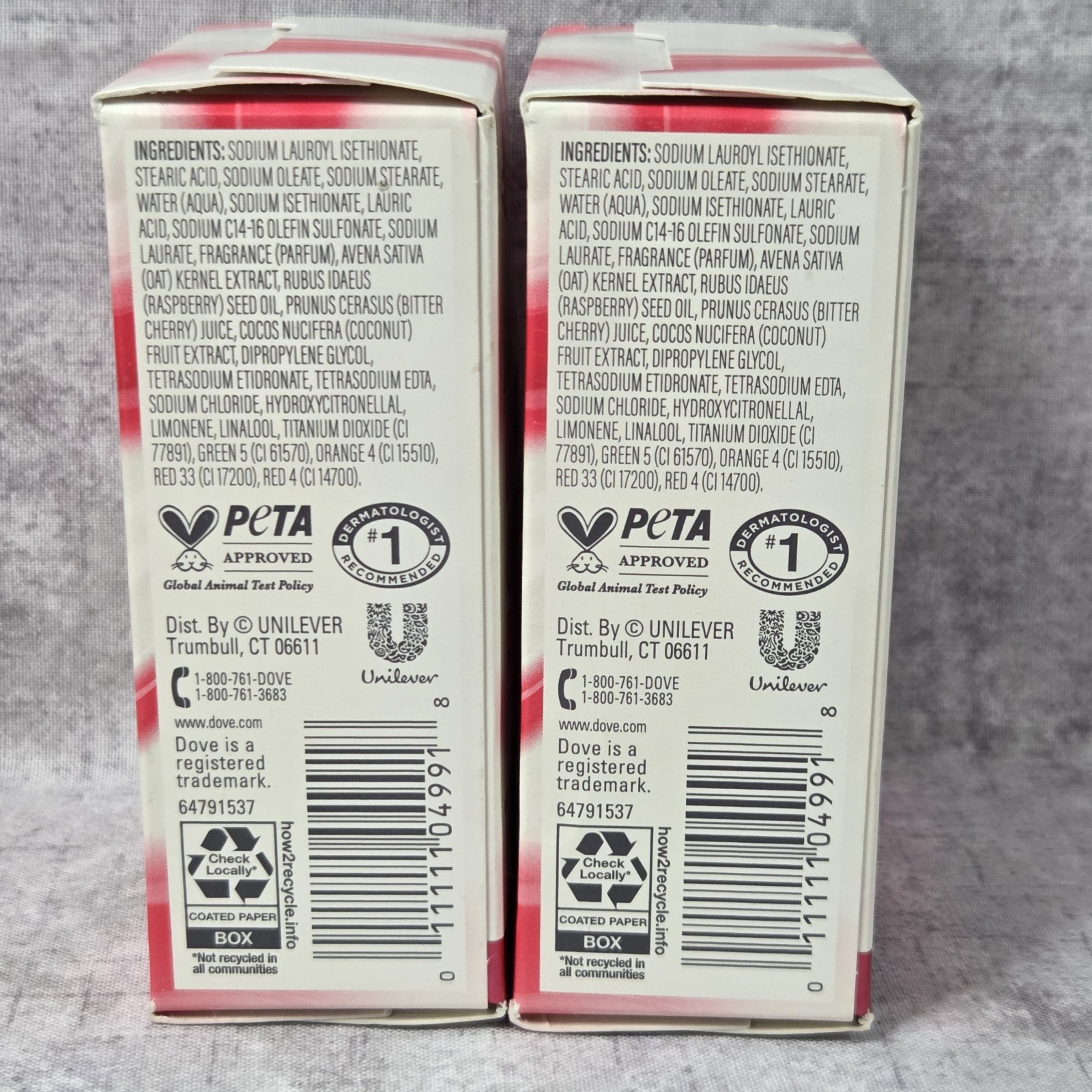 LOT OF 2 Dove Moisture Oat Milk & Berry Brulee Plant Milk Bar Soap 5 oz