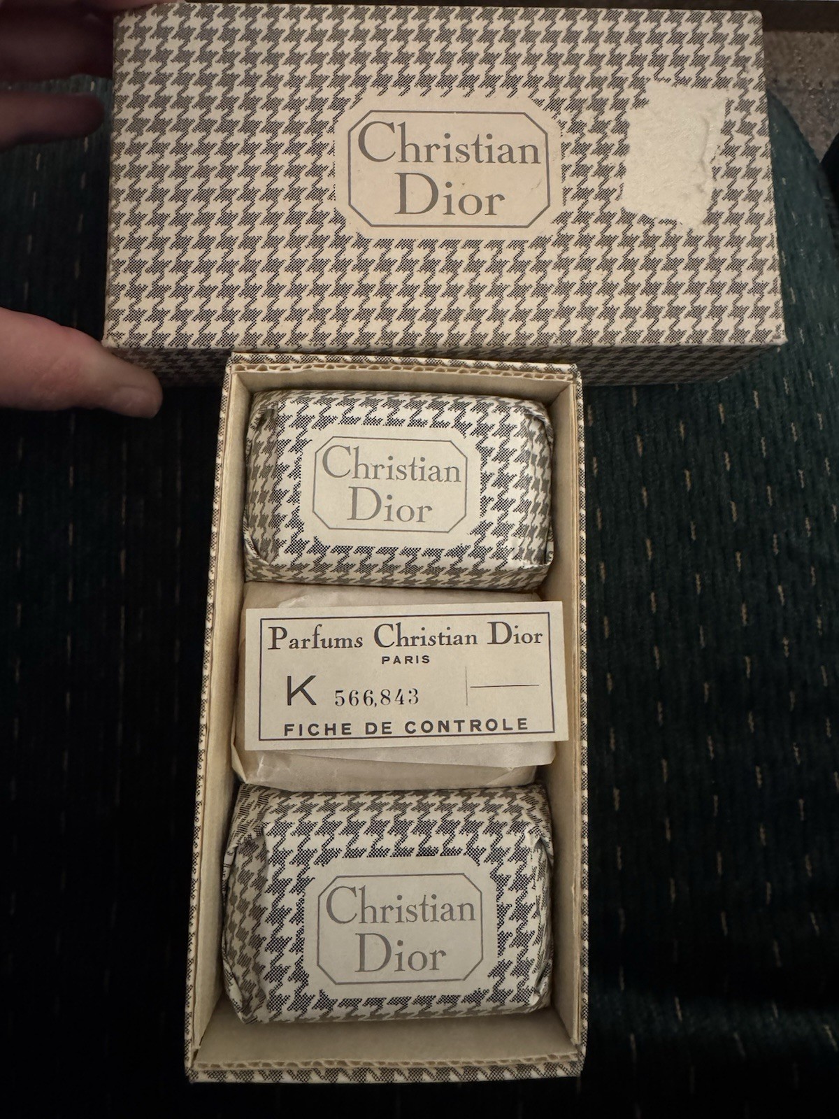 Miss Dior Vintage Soap Christian Dior Wrapped Scented Set Of 3 Bar Box NEW