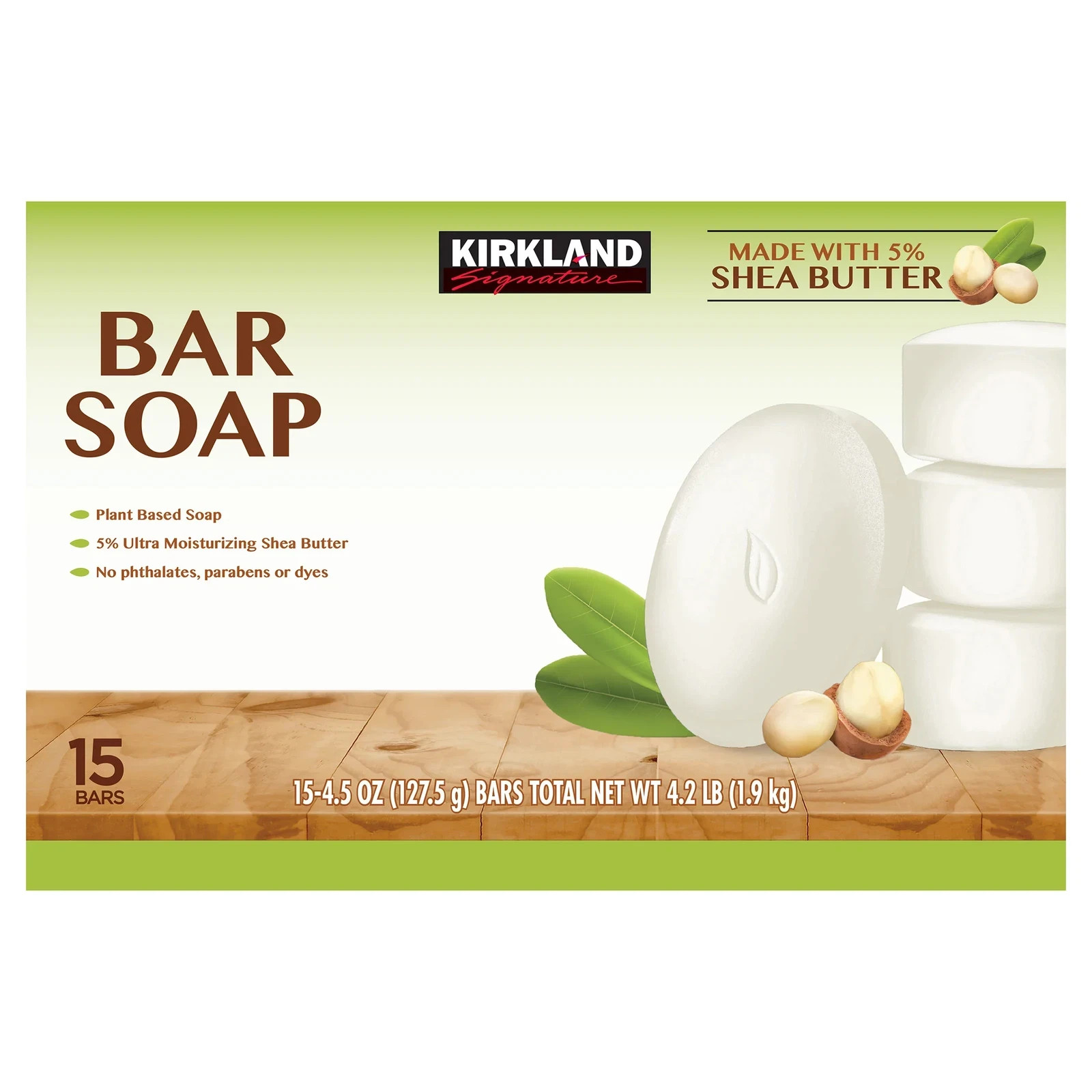 Kirkland Signature Bar Soap with Shea Butter 15 Bars Pack No Parabens