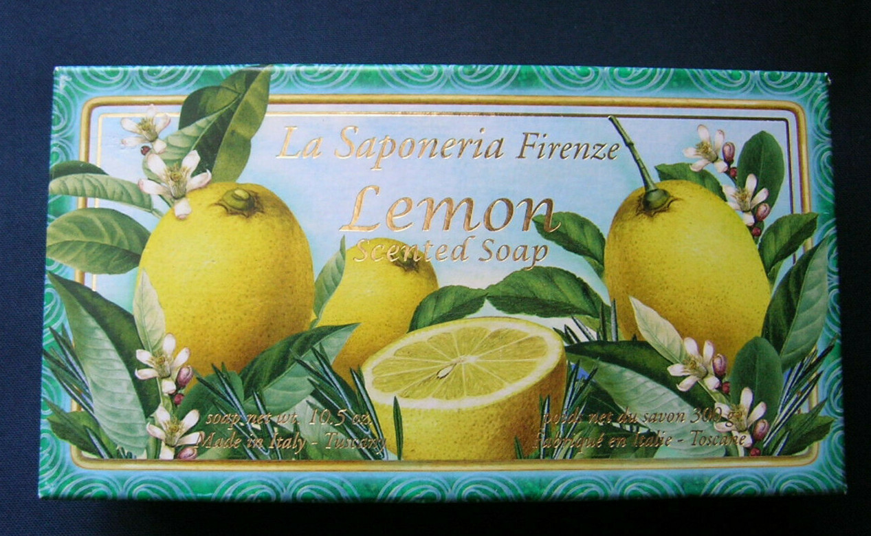 LA SAPONERIA FIRENZE LEMON SCENTED SOAP 10.5 oz Made in Tuscany Italy